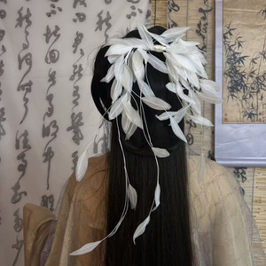 Nuevo Diseño Original 2024, Accesorio para el Cabello Hecho a Mano con Plumas de Hada de Estilo Antiguo, Pinza para el Cabello, Accesorios de Maquillaje, Tocado Hanfu - Product Image 2