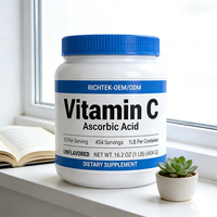 Acide ascorbique pur de qualité alimentaire 99% 1 lb Poudre de vitamine C pour complément de soins de santé