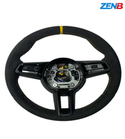 Accesorio Interior de Auto Nuevo, Volante de Cuero con Fibra de Carbono y Botón de Encendido, Compatible con el Volante del Audi R8