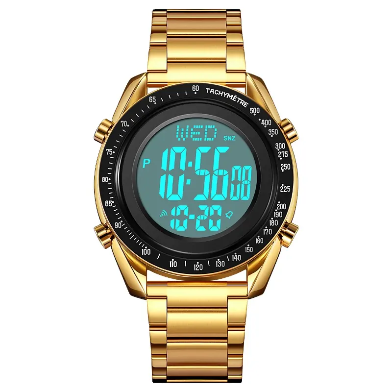 SKMEI Stainless Steel Digital Watch Countdown Stopwatch Fashion Sports Waterproof Watches Men's Wristwatch Original Clock