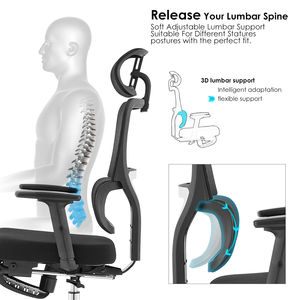 Venta al por mayor de Foshan silla de oficina ergonómica con respaldo alto, sillas ejecutivas reclinables de malla para oficina con reposapiés - Product Image 5
