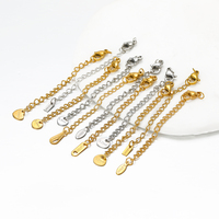 Chaînes d'extension plaquées or 18 carats avec fermoirs mousquetons pour la fabrication de bijoux DIY, bracelets, colliers et accessoires