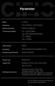 Comfast Ac1300 MU-<span class=keywords><strong>MIMO</strong></span> Không Dây <span class=keywords><strong>Wifi</strong></span> Adapter Rtl8812bu Dual Band 1300Mbps <span class=keywords><strong>USB</strong></span> Wi-Fi <span class=keywords><strong>Dongle</strong></span> Cho PC Hoặc Máy Tính Xách Tay CF-924AC V2 - Product Image 6