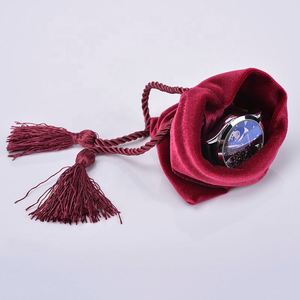Pochette en velours en gros, sac de maquillage, emballage de bonbons de mariage, pochette de rangement à cordon, pochettes cadeaux en tissu - Product Image 5
