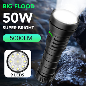 4500 Lumens siêu sáng ngọn đuốc lớn lũ ánh sáng 26700 pin sạc chiến thuật dẫn đèn pin - Product Image 1