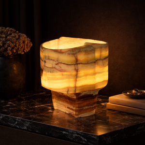Luxury Natural Onyx Table Lamps Modern Novelty Stone Lighting Fixture 3000K Warm Light Hotel Home Commercial Interior Design - Product Image 3