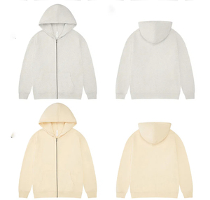 High Quality Heavyweight Cotton <b>Black</b> <b>Fleece</b> Hoodies Oversized Zipper Custom Logo Print Fashionable Embroidered Zip-Up Hoodies - Product Image 3