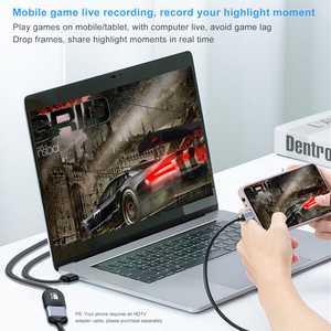 Tarjeta de Captura de Audio <span class=keywords><strong>y</strong></span> Video HD 1080P con Cable de 1M, Grabadora HDTV a USB para Transmisión en Vivo, Juegos <span class=keywords><strong>y</strong></span> Uso con Laptop (MP4) - Product Image 3