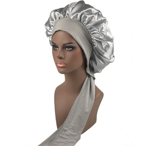 Gorro de satén de ala ancha ajustable, suave y sedoso, con lazo, diseño bonito, para limpieza - Product Image 4