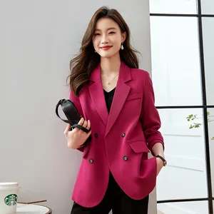 Factory Wholesale Women's Casual Top Long Sleeve Enlarged Solid Coat Business One Button Suit Coat