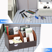 Boîtes de rangement multifonctions en cuir, accessoires de bureau, porte-stylos et crayons en cuir marron, boîte de rangement pour articles divers, V-ding VD-407