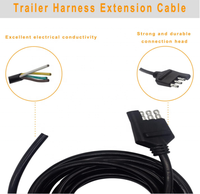 18AWG 5 pieds 4 voies faisceau de câblage de remorque 4 broches connecteur de remorque avec câble gainé 4 broches prise de lumière de remorque pour RV camping-car bateau