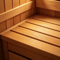 Sauna extérieur Full Pecturm en bois de pruche canadien pour 4 personnes, idéal pour la gym et le spa, faible EMF et consommation d'énergie