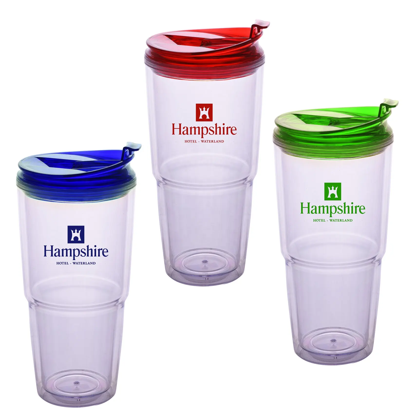 Çevre dostu BPA ücretsiz plastik seyahat bardağı dayanıklı içecek bardakları çift duvar kupa 16 oz. 24oz. Özel baskı