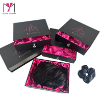 MUYANG Boîte à perruque fantaisie style tiroir avec logo personnalisé avec poignée Boîte à perruque noire
