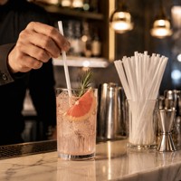 Pailles à boire compostables en PLA biodégradable, colorées, personnalisées, écologiques, en gros