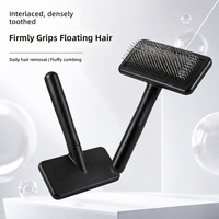 Brosse démêlante légère en acier inoxydable pour chats et chiens - Outil de toilettage autonettoyant massant et démêlant pour démêler et démouler le pelage