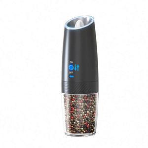 Rechargeable Plastic <b>Pepper</b> Salt <b>Grinder</b> Set Adjustable Ceramic No Battery Needed Gravity Sensing Switch LED Light One Hand - Product Image 1