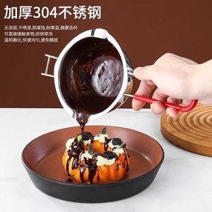 304 Stainless Steel Double Boiler Melting Pot Chocolate Baking Tool With Red Handle - Product Image 1