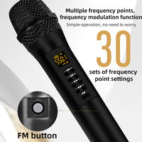 Microphone à condensateur sans fil UHF rechargeable Aidi Professional, à main, à directivité cardioïde, construction métallique, utilisation intérieure/extérieure