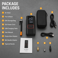 Compresseur d'air portable sans fil 160 PSI, mini pompe numérique pour voiture, moto, vélo, ballon