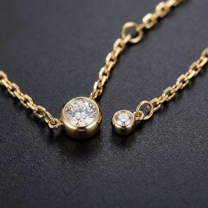 Xinfly 18K Solid Gold 0.41ctw Natural Diamond <b>Bubble</b> Bracelet | Bezel Set Diamond Charm Bracelet for Women | AU750 - Product Image 1