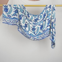 Nouveau foulard musulman en twill modal imprimé pour femme, motif Argyle et feuilles double face, extensible dans quatre directions, respirant, pour l'automne