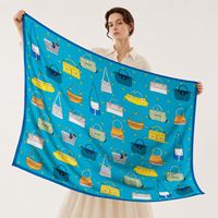 Écharpe carrée en satin de soie de qualité supérieure, logo personnalisé, impression numérique, écharpe personnalisée pour cadeau d'entreprise, promotion de la marque