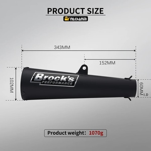 Nuevo Silenciador de Motocicleta BROCK de 51 mm/60 mm, de Acero Inoxidable y Fibra de Carbono, para GSX1300 Z900 R1 R6, Estilo Racing, para Bicicleta de Carreras - Product Image 3