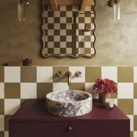 Lavabos de luxe en pierre naturelle travertin rouge italien pour hôtel résidences haut de gamme décor de salle de bain