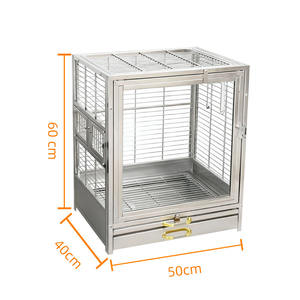 Gabbia in acciaio inox comoda e resistente, dallo stile classico di lusso, adatta anche al trasporto di piccoli animali. - Product Image 2