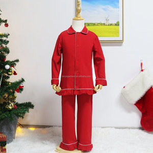 Noël correspondant famille bouton up coton velours vêtements de nuit <span class=keywords><strong>maman</strong></span> et <span class=keywords><strong>papa</strong></span> pyjamas enfants garçon fille 2 pièces ensemble pyjamas - Product Image 6