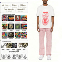 Herren Oversize T-Shirt Streetwear mit Charakter-Print Grafik-Tee 100% Baumwolle Schwergewicht Kurzarm Hip-Hop Kubanische Kette Atmungsaktiv