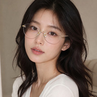 Monture de lunettes optiques pour femmes en titane pur sans monture, tendance or rose