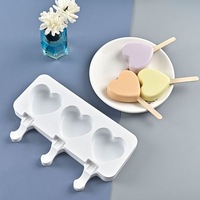 Moules en silicone personnalisés en forme de cœur et carrés pour glaces, bâtonnets glacés et glaçons, accessoires et outils de cuisine faits main pour la pâtisserie, vente en gros