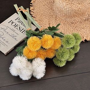 Artificial Dandelion Flower Arrangement 6-Head <b>Plastic</b> High Simulation Wedding Home Decor <b>Table</b> Bouquet Photo Prop - Product Image 2