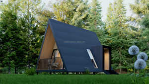 Bâtiment modulaire de structure en acier à cadre en A de style <span class=keywords><strong>boutique</strong></span> à faible coût livraison dans le <span class=keywords><strong>monde</strong></span> entier camping-car Bungalow Triangle Kit hôtels - Product Image 4