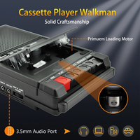 Rétro 39 noir Portable boîte à chaussures Portable casque Mp3 Cassette enregistreur avec lecteur Usb