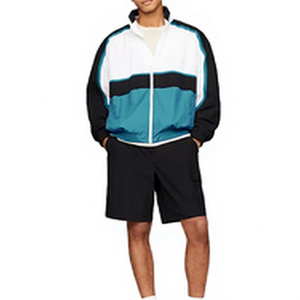 Conjunto cortavientos deportivo de algodón grueso, informal, transpirable, con capucha, para hombre y mujer, con logotipo personalizado. - Product Image 1
