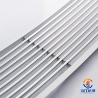 Moderno 90 °   Rejilla de Ventilación de Aire Acondicionado de Aleación de Aluminio Curvada, Fácil Instalación, Color Blanco Estándar