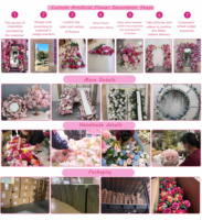 Rangkaian Bunga Artifisial Biru Putih, Mawar Sutra, Hydrangea, Dekorasi Meja Pernikahan, Centerpiece, Gapura, Jalan Menuju Pelaminan, Latar Belakang