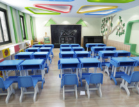 Meubles de classe pour école primaire de conception moderne GUANGWEI, bureau et chaise pour enfants en plastique à hauteur réglable