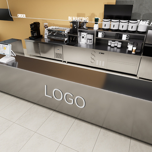 Design Personalizável de Balcão de Café em Aço Inoxidável para Shopping de Aeroporto, Design de Balcão de Loja de Bolos e Sorvetes - Product Image 2