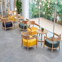 Meubles de restaurant modernes d'usine Foshan café cuir bois massif siège unique canapé tabouret Table chaise combinaison