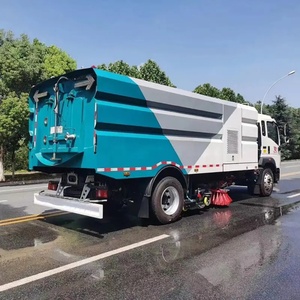 Camión de limpieza de calles con aspiradora HOWO, camión barredor de carreteras de alta presión para carreteras urbanas - Product Image 4