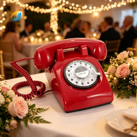 Téléphone filaire vintage style antique pour enregistrement audio, livre d'or sonore pour mariages et fêtes, personnalisable