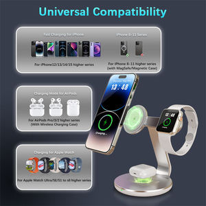 Support de chargeur sans fil magnétique 3 en 1 15W, adapté au chargeur rapide Apple Watch, adapté aux <span class=keywords><strong>Airpods</strong></span> Pro - Product Image 4