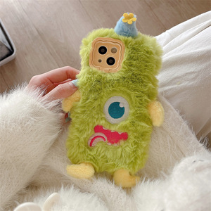 IVANHOE  Green <span class=keywords><strong>Monster</strong></span> Compatible avec Apple 17promax 16pro/15 14 13 Coque en peluche avec support Pura70/80 Ensemble pour femmes - Product Image 5