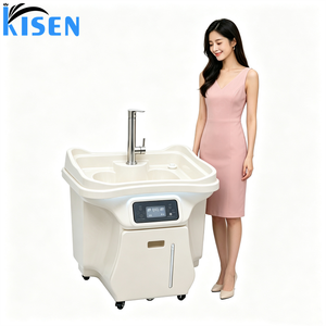 Modern <b>Electric</b> Mobile Automatic <b>Portable</b> salon Basin Washing Hand Station With Hot Water Shampoo Bowl With Wheels and <b>Heater</b> - Product Image 2