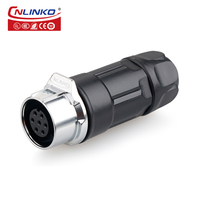 Connecteur électrique étanche IP68 Cnlinko M12 en métal à 7 broches avec cache-poussière